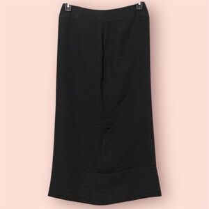 Liz Claiborne Black Striped Midi Skirt